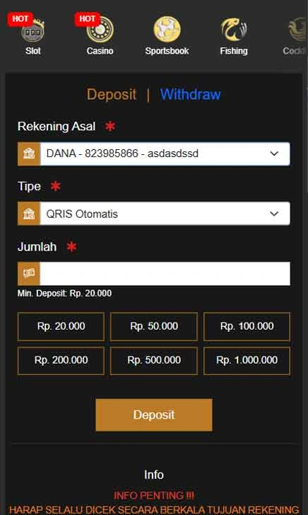 cara deposit Wjkasino Slot Go Fix